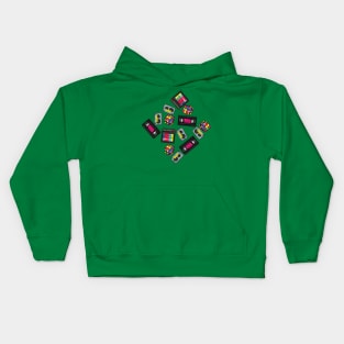 Retro 80's Pixel Art Pattern Kids Hoodie